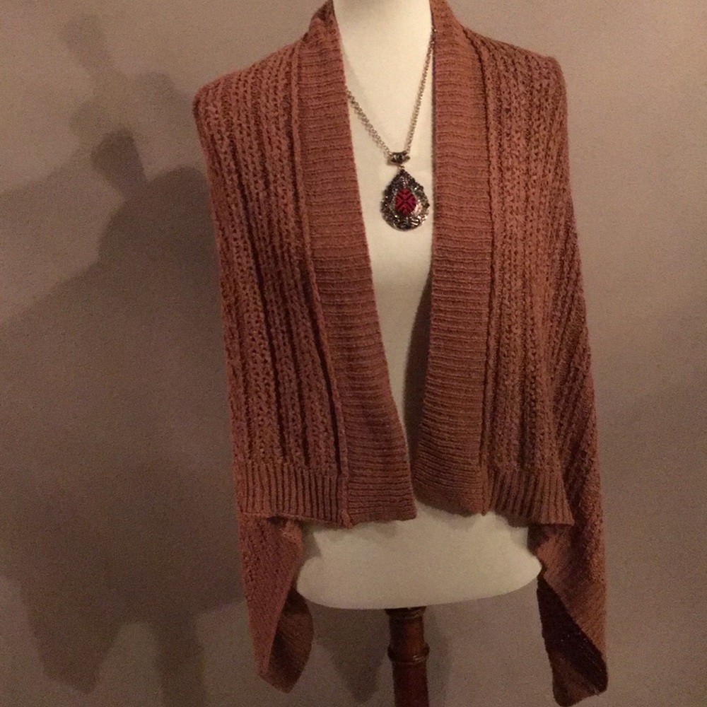 Forever 21 Women brown sleeveless knitted cardigan